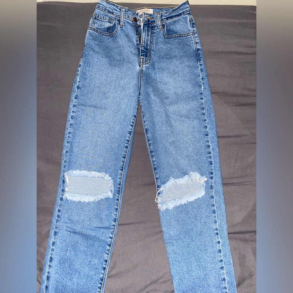 High waisted jeans light wash